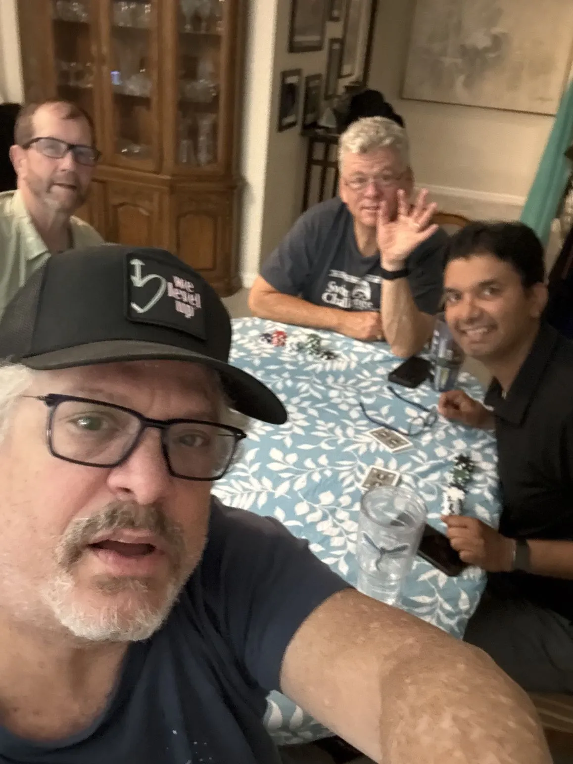 David and family around the table.