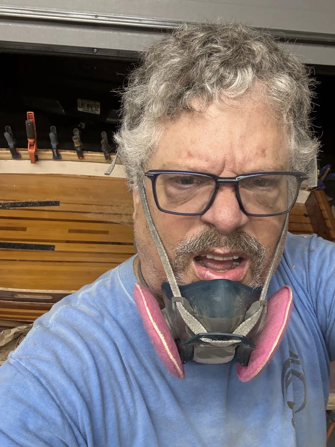 David mid-project in the workshop.